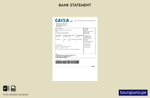 listo para imprimir plantilla de word   extracto bancario de Brasil Caixo